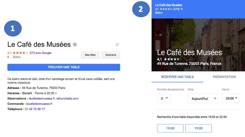 reservation sur google my business