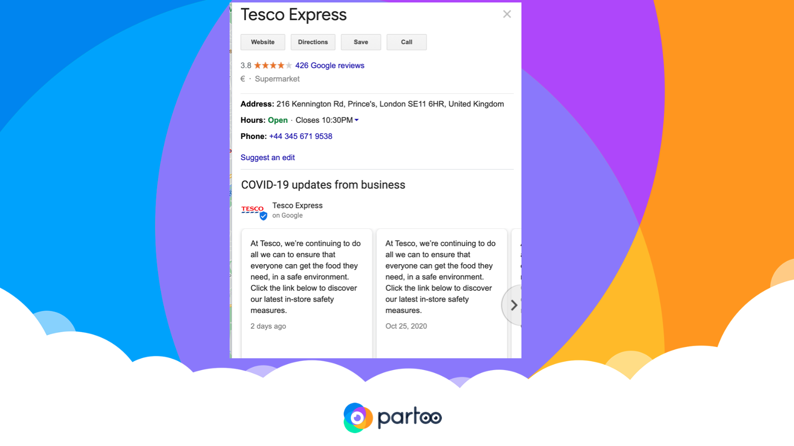Covid-19 updates from Tesco store
