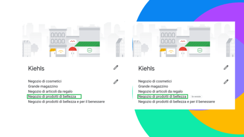 Categorie dei negozi google
