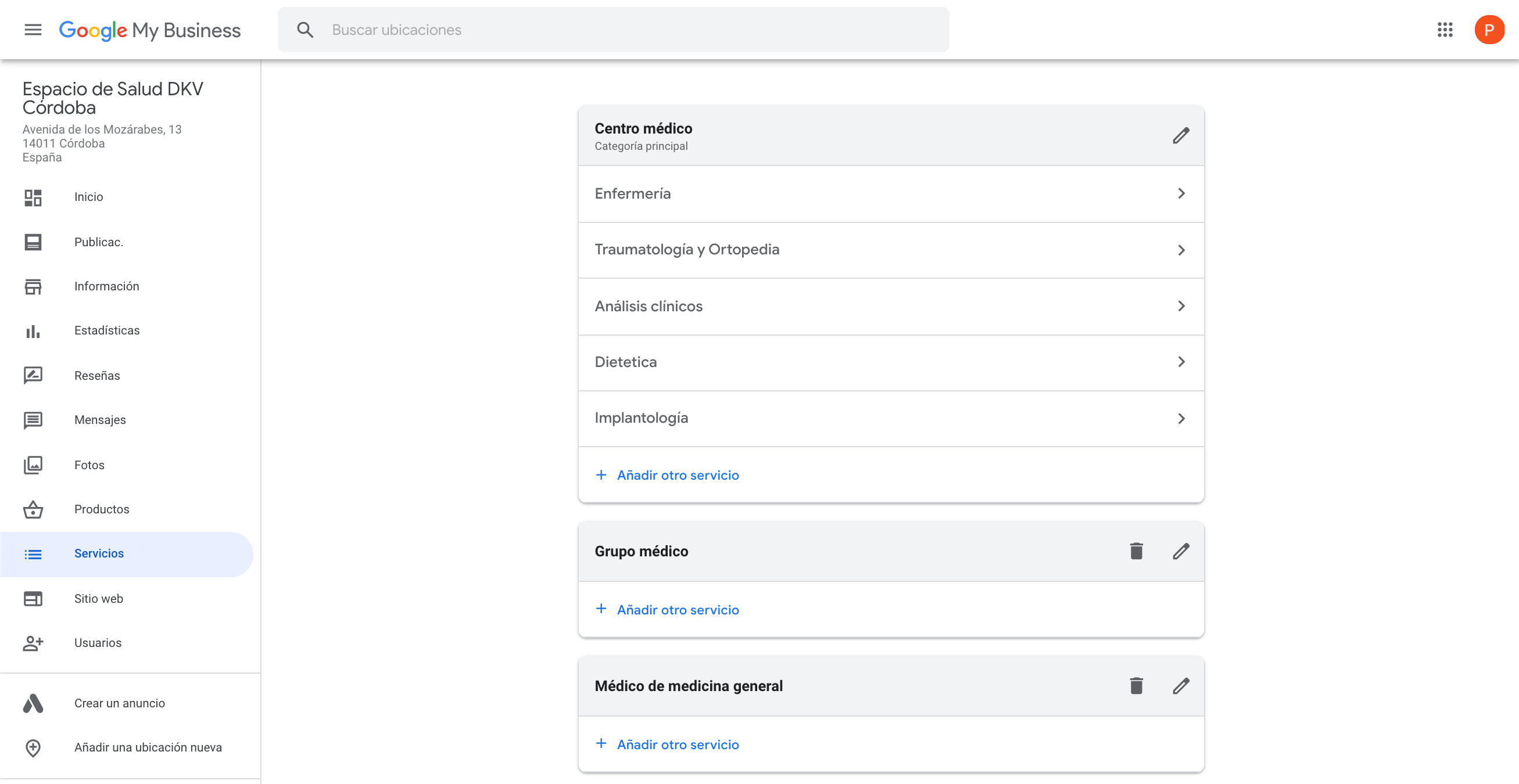 back office de google my business de dkv seguros