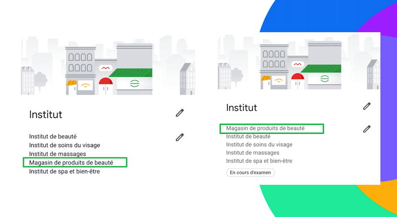 catégories google my business