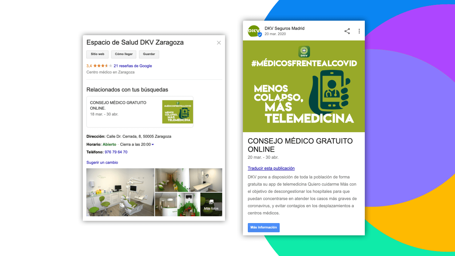 ejemplo google posts de centros hospitalarios