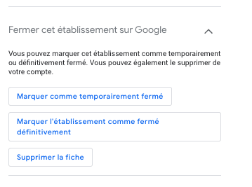 fermeture temporaire google my business fermer temporairement son établissement google my business