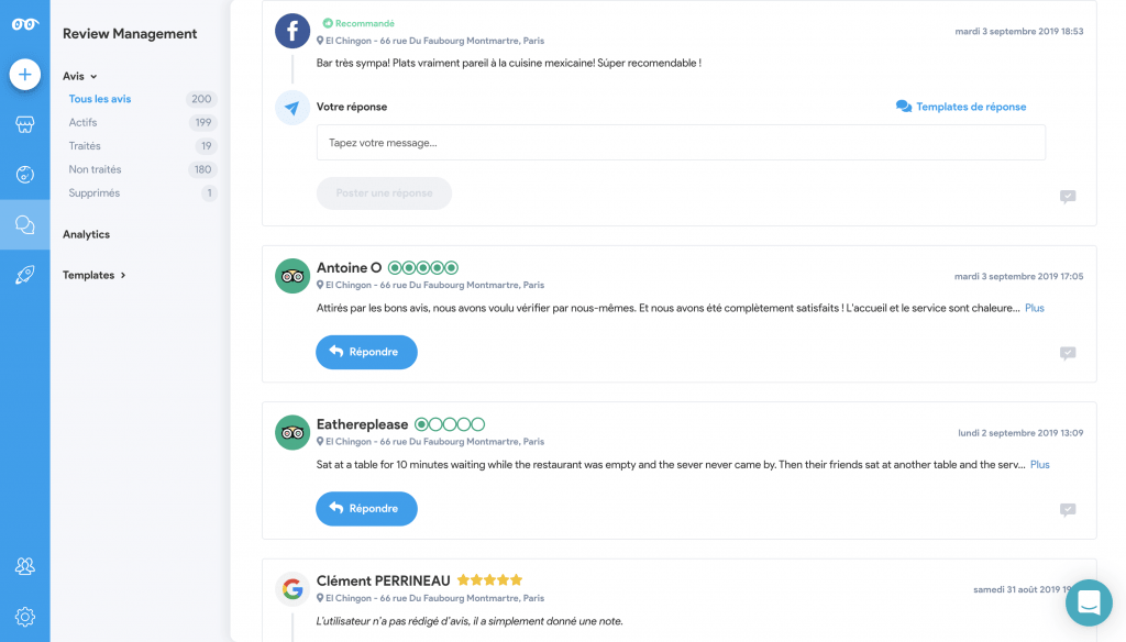 interface partoo review management