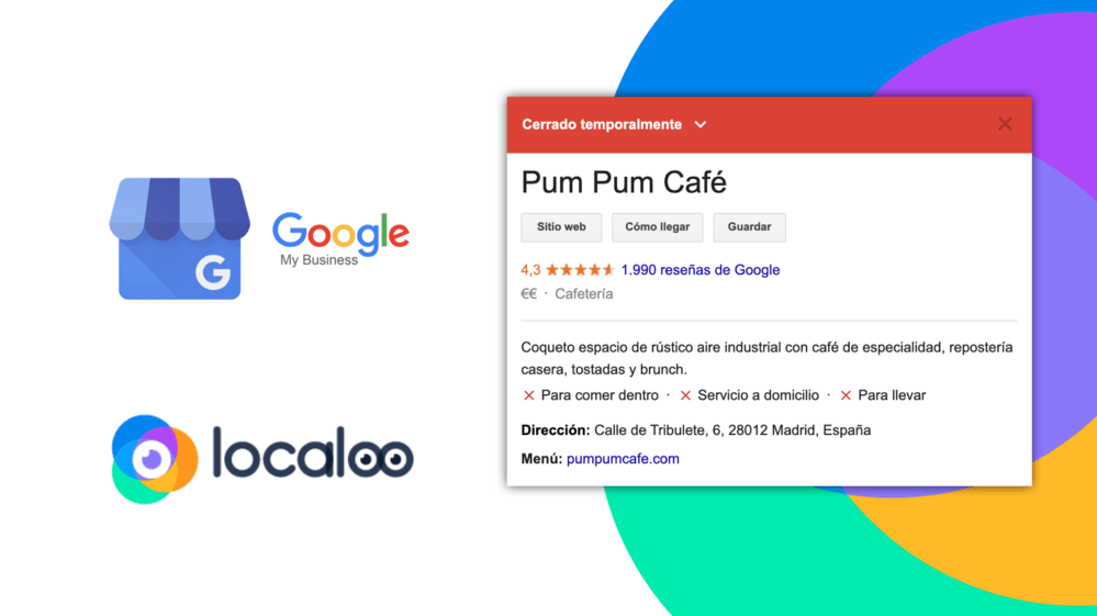 imagen sobre ficha google con cierre temporal durante covid19