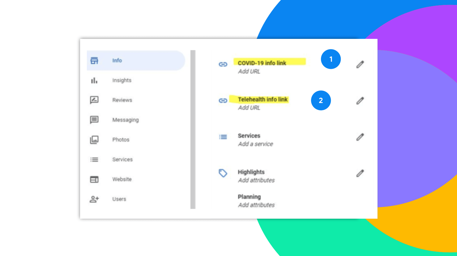 nuevas url para informar sobre covid y consultas telemáticas en fichas google