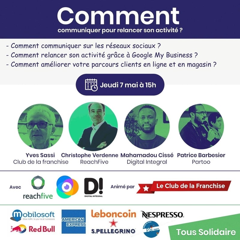 Webinar Club de la Francise et Partoo sur "relancer son activité après le 11 mai 2020"