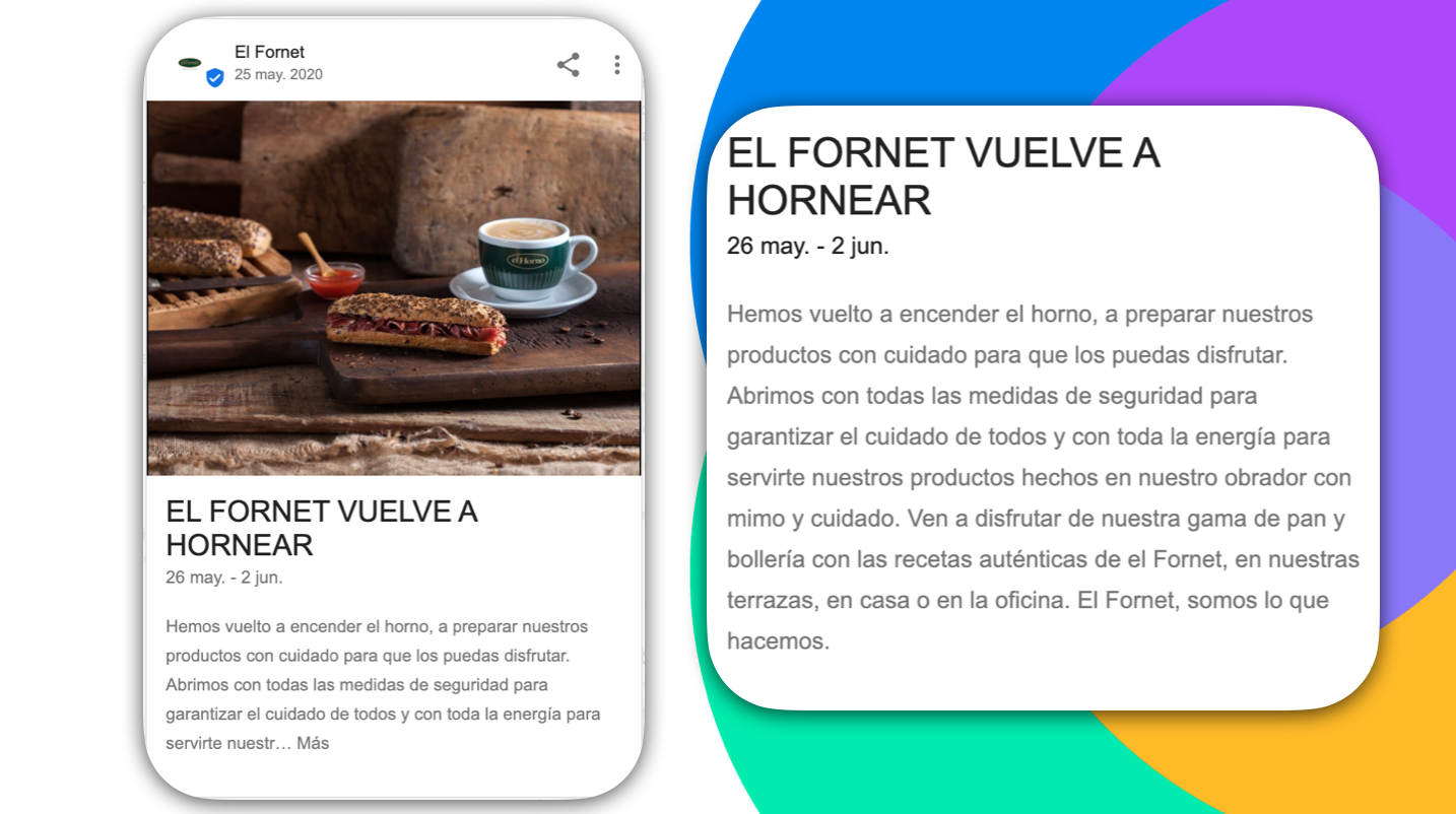 google posts creado para comunicar vuelta a la normalidad tras covid