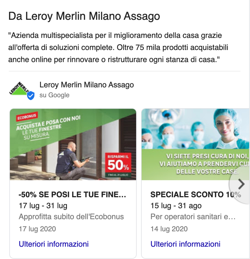 exemples de google posts