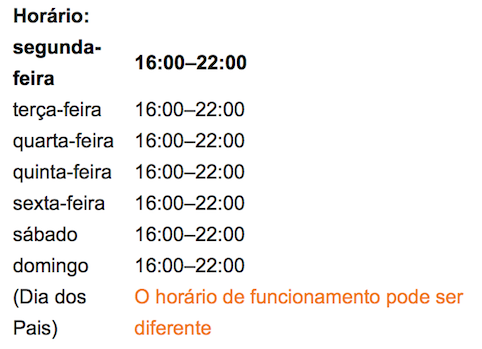 Ficha Google My Business sem definição horários especiais