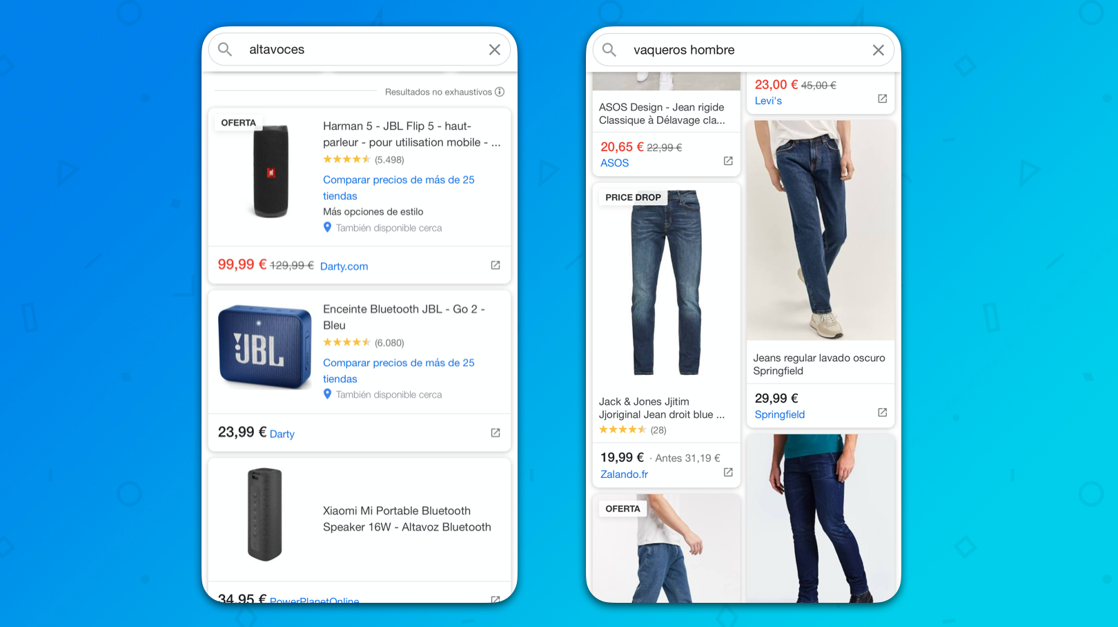 articulos comparados a través de google shopping