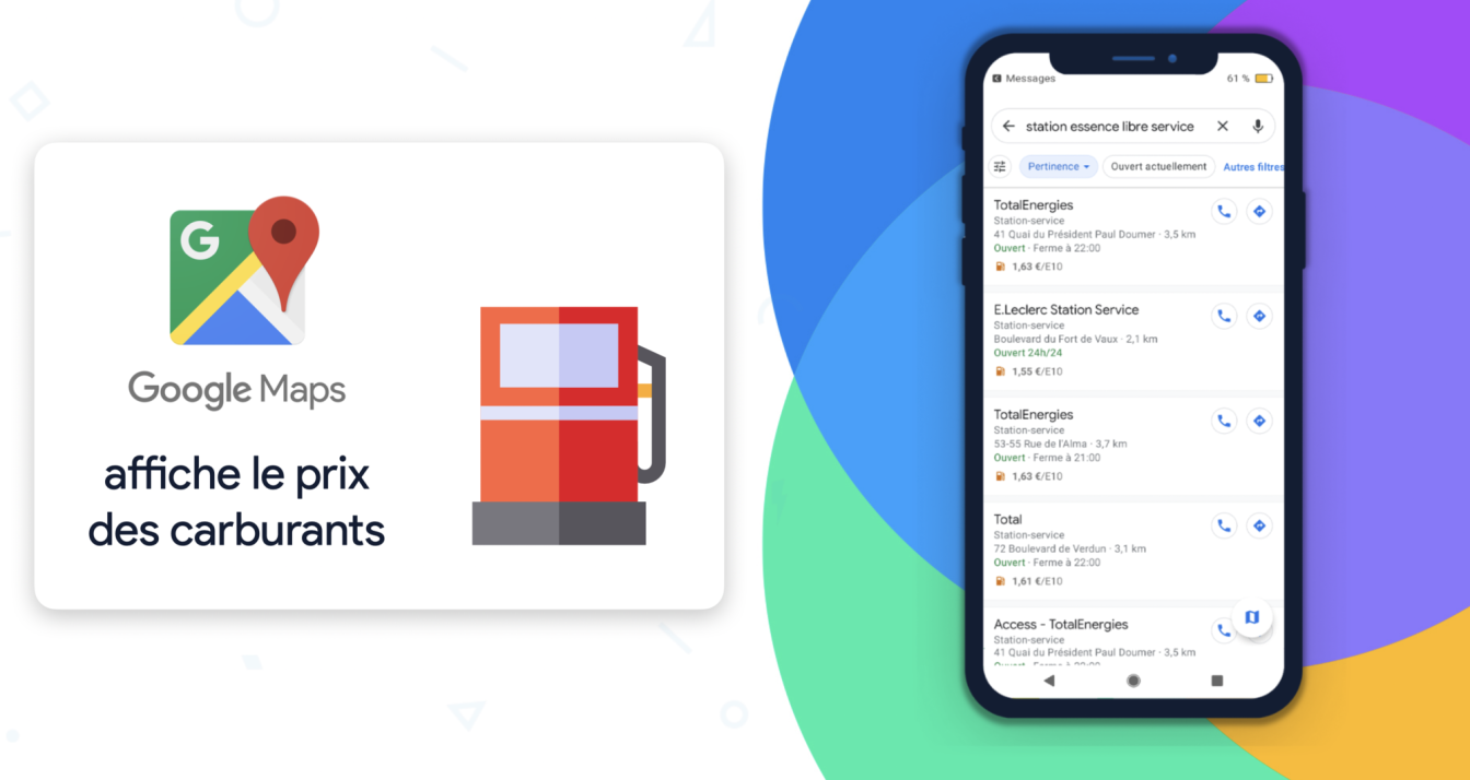 Prix des carburants en France sur Google Maps