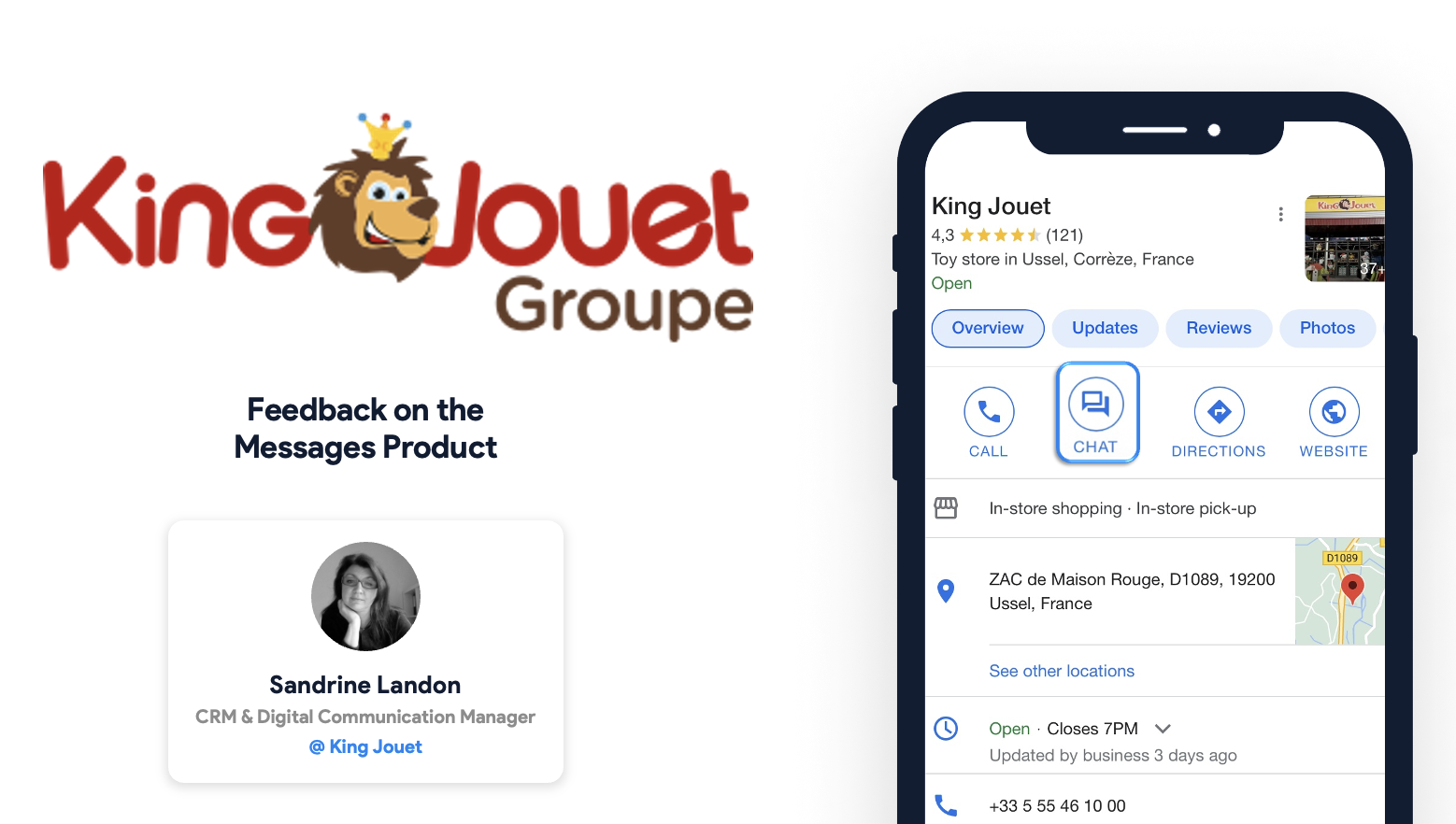 King Jouet's experience with Messaging