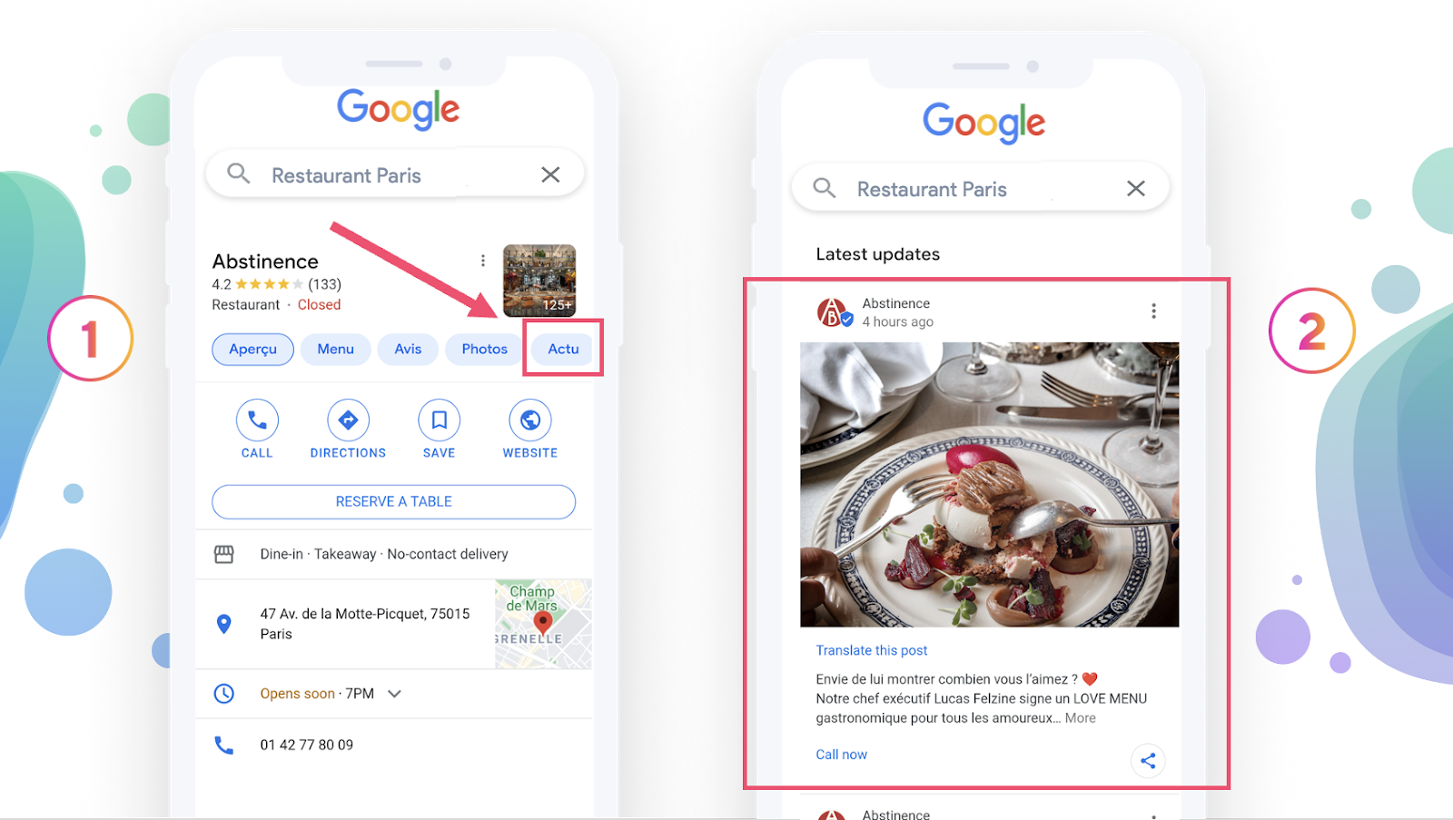 emplacement des post google my business depuis un mobile 