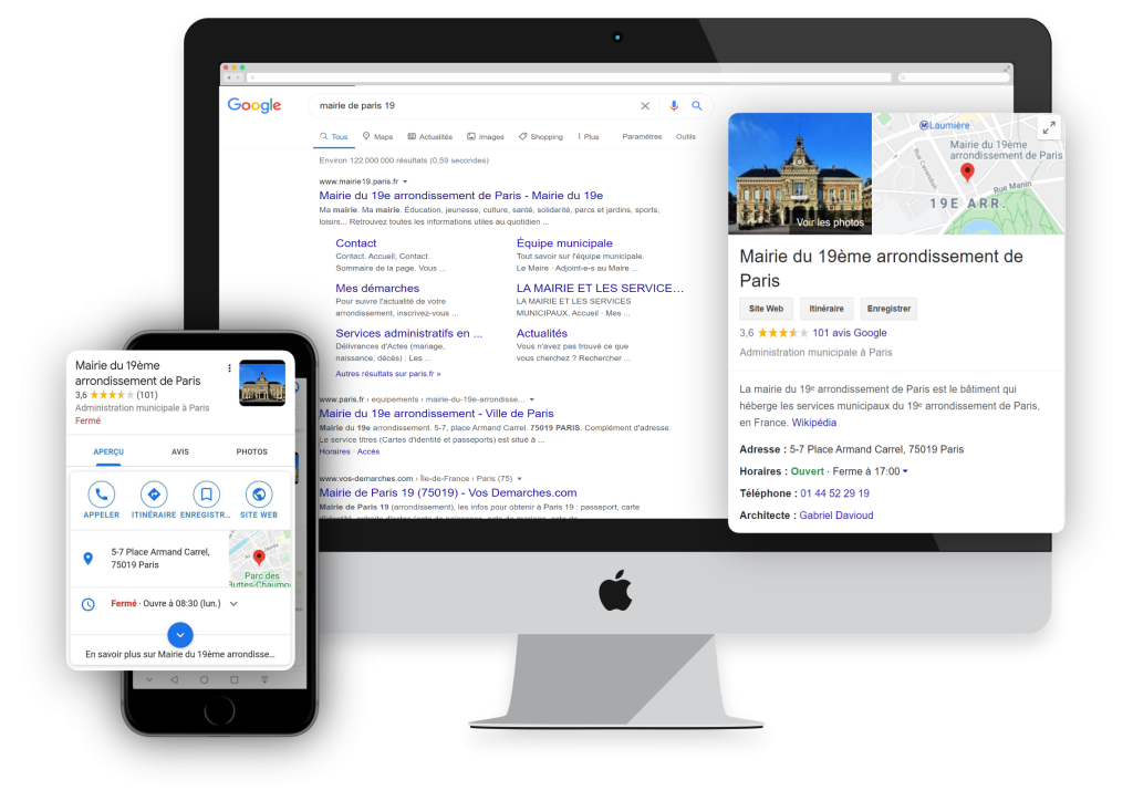 fiche google mairie du 19ème 