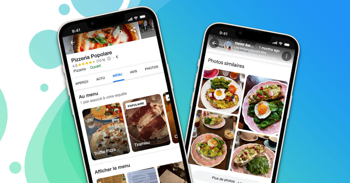 Menu restaurant sur une fiche Google My Business