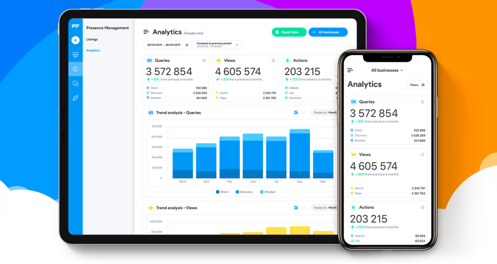 Les statistiques sur la plateforme Partoo