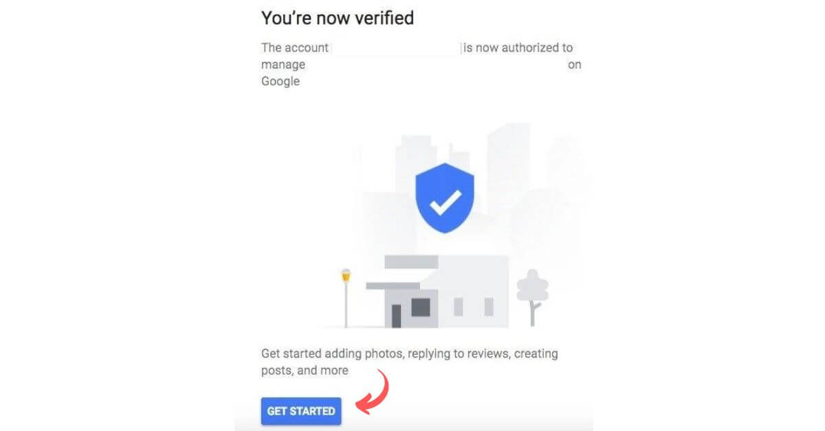 end of the verification process of your Google Business listing