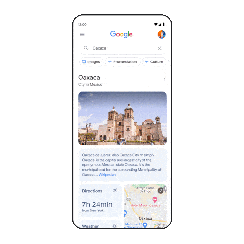 New display of Google cards