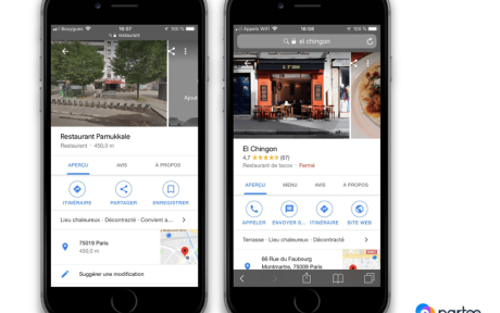 Capture d'écran de fiches Google où l'établissement n'a pas ajouté de photo