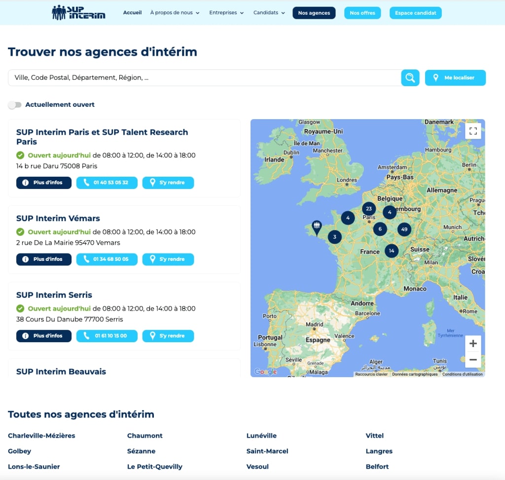 Une autre illustration de store locator optimisé pour le SEO local