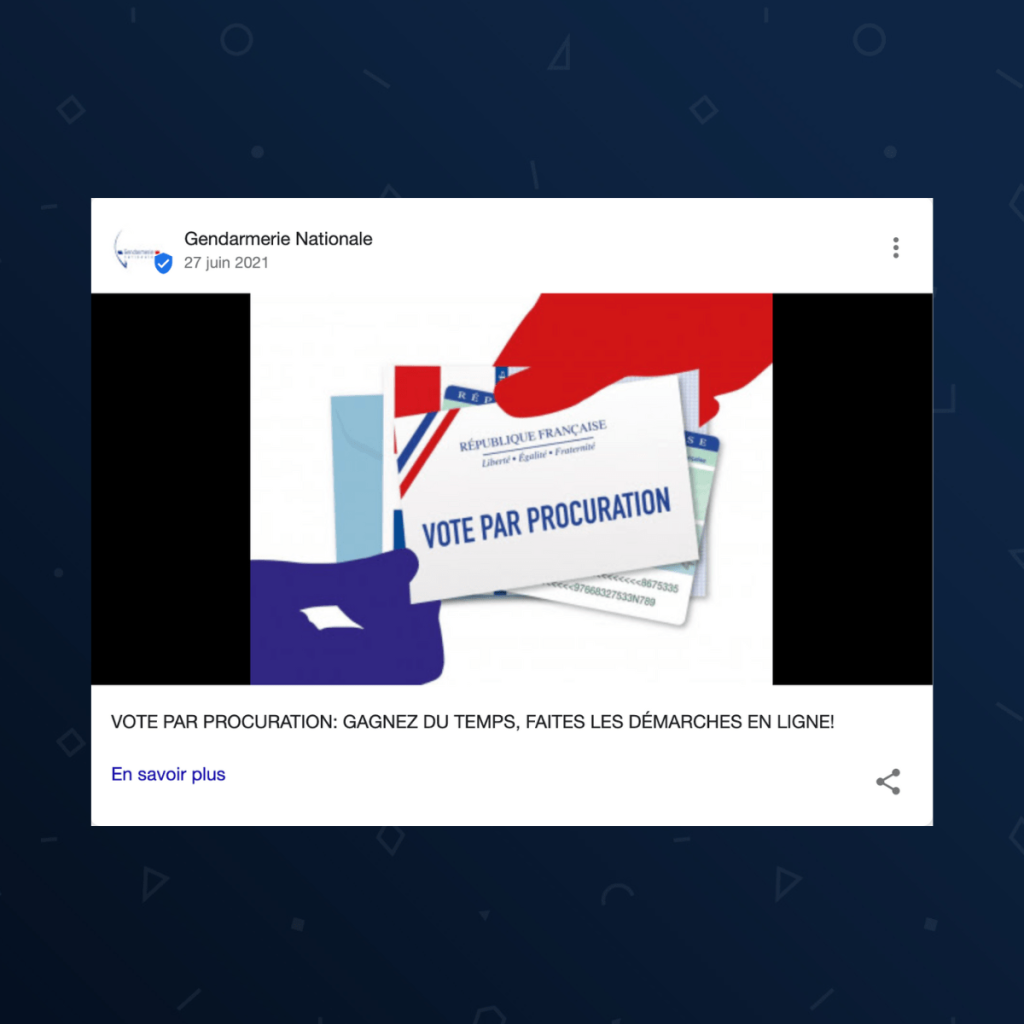 Un Google Post publié par une administration française.