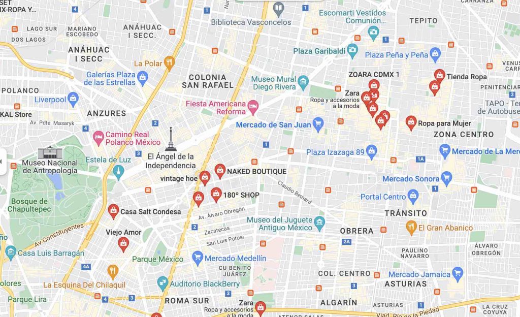 Etiqueta de lugar de una tienda de ropa para el SEO Local