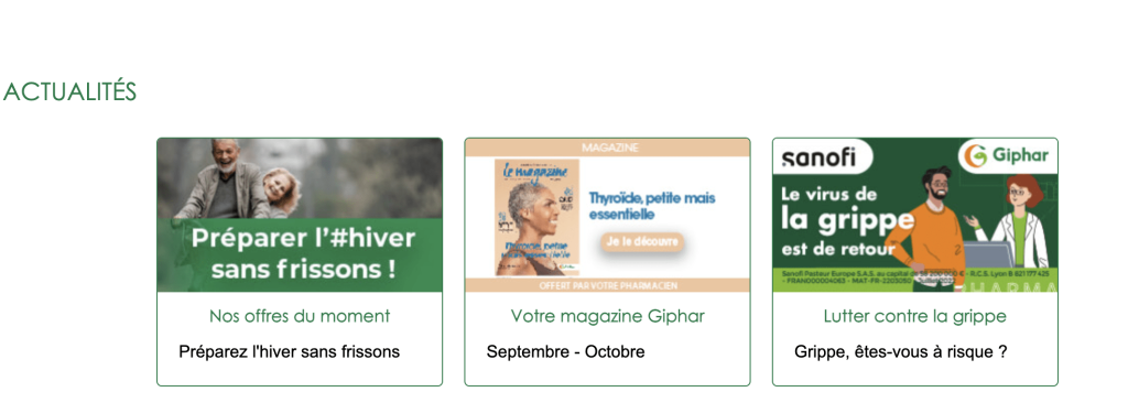 Le magazine Giphar dans les pages magasin du Store Locator