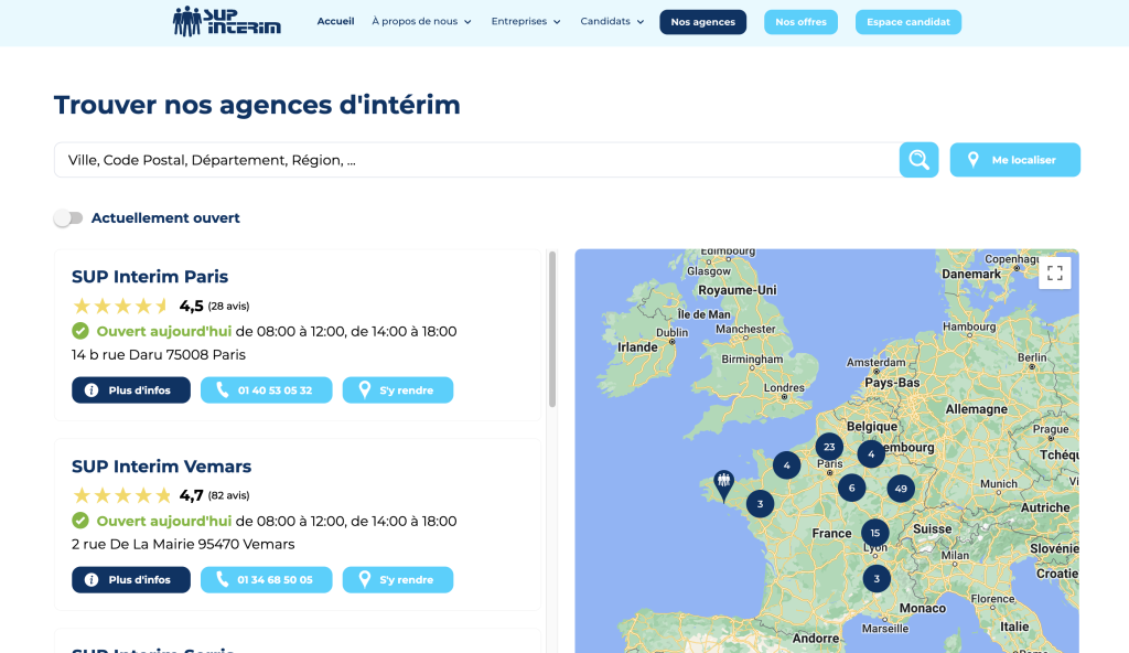 store locator sup interim