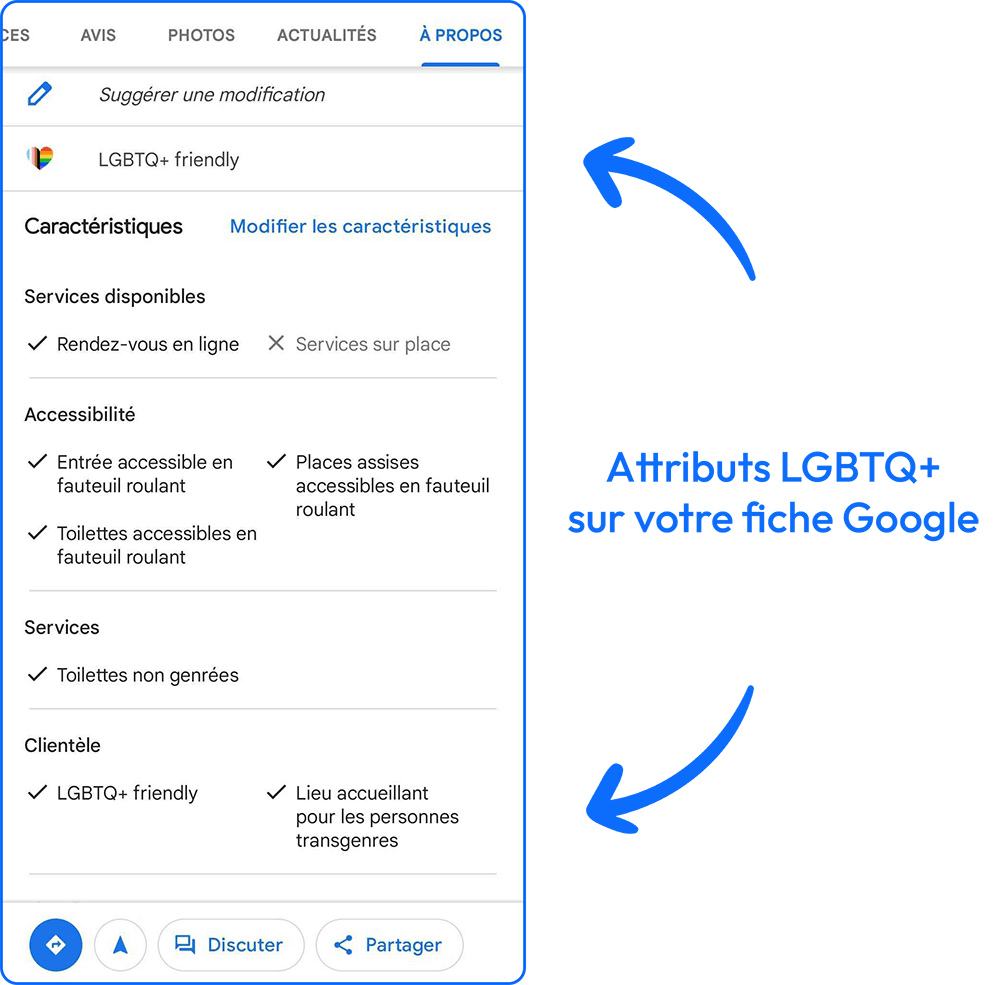 attributs lgbtq+ sur google my business