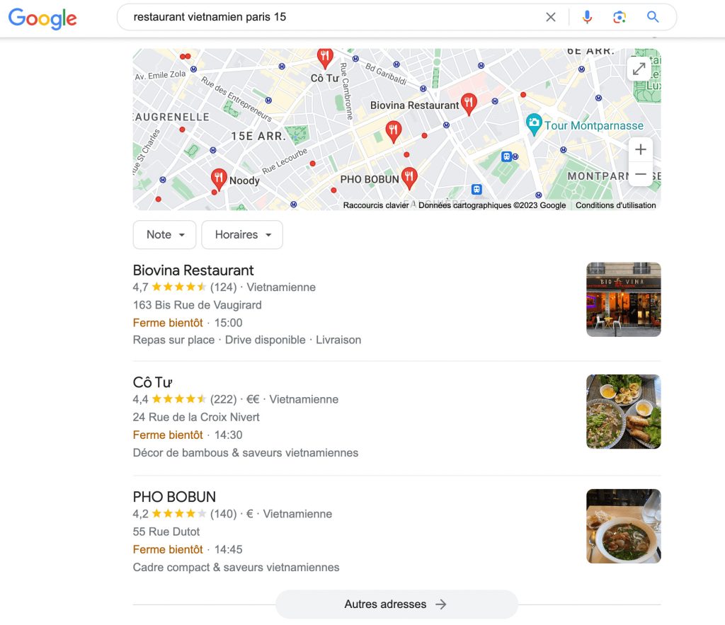 résultat de recherche restaurant vietnamien paris 15