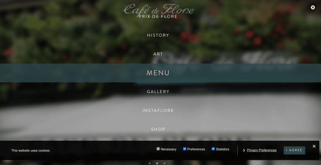 site vitrine du café de Flore