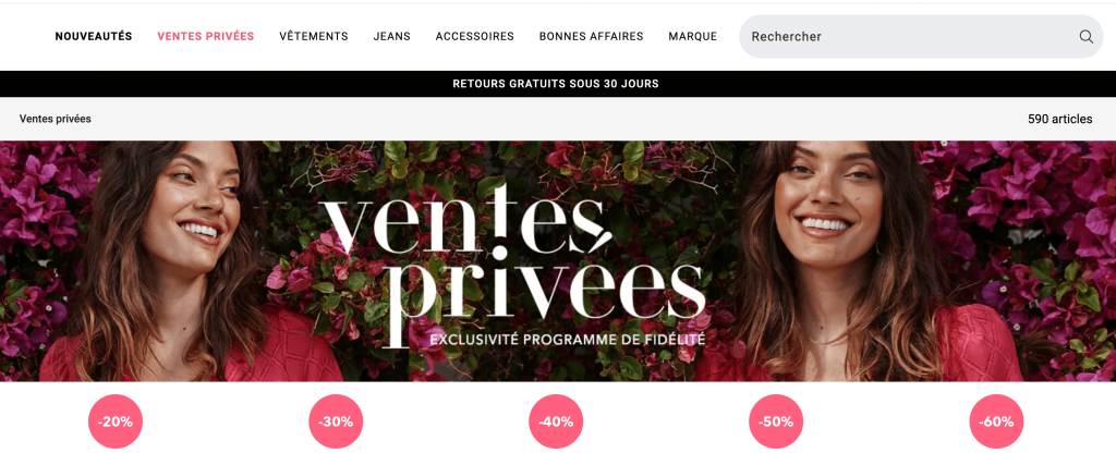 exemple site ventes privées