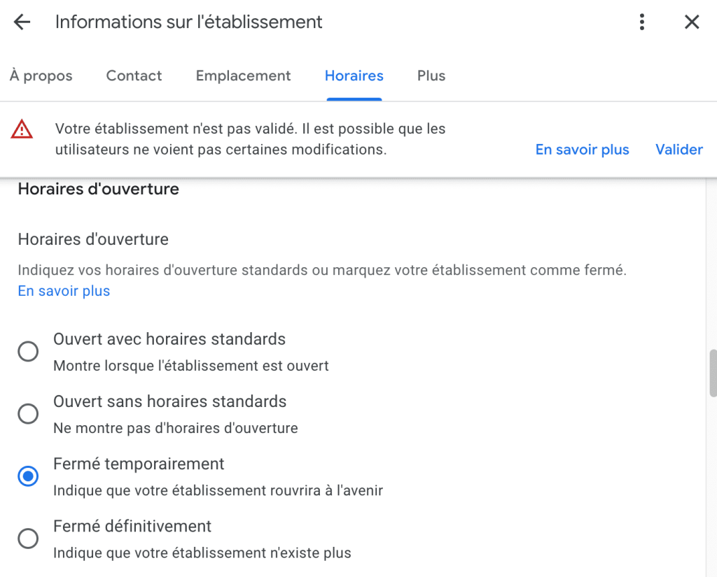 comment signaler son départ en vacances sur Google