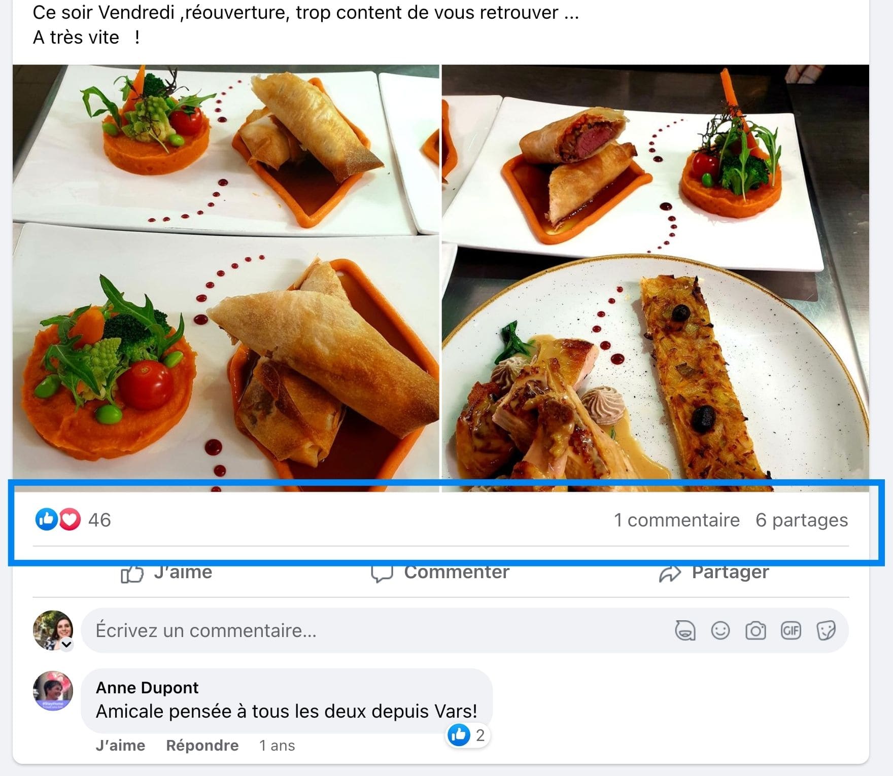 publication facebook avec preuves sociales