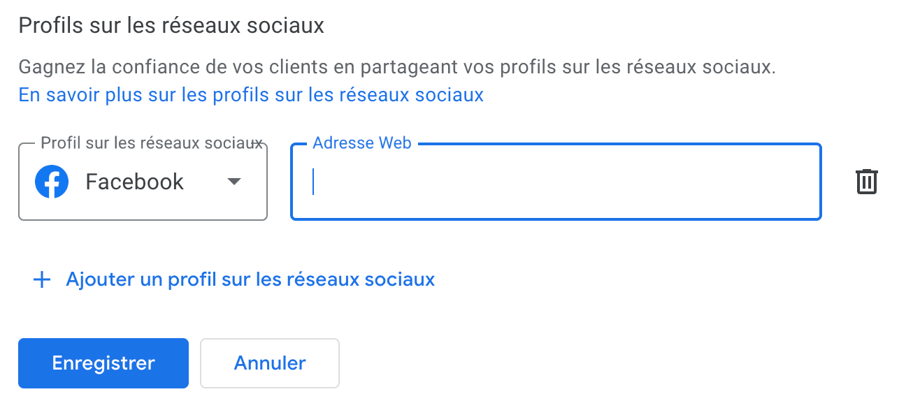 étape 3 insérer le lien vers le réseau social