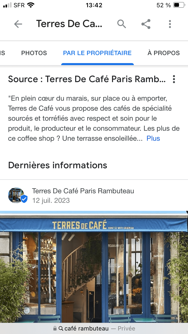 Google Posts sur mobile