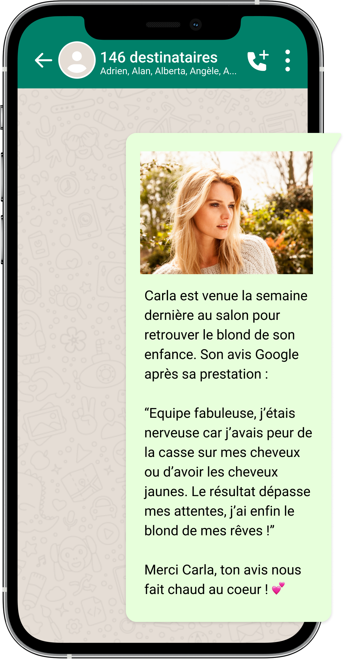 partage de témoignages clients sur whatsapp