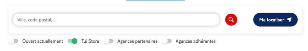 recherche d'un établissement sur un store locator