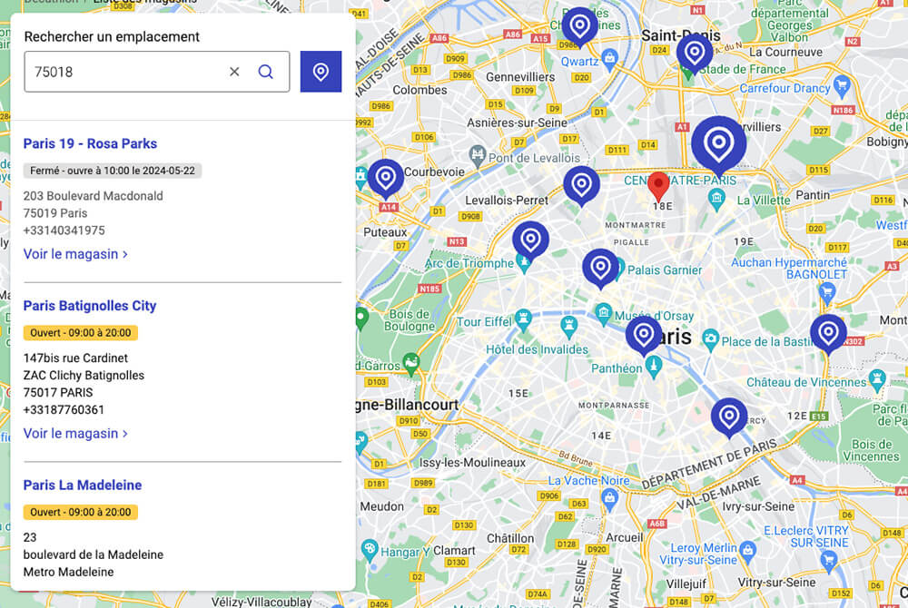 store locator de décathlon