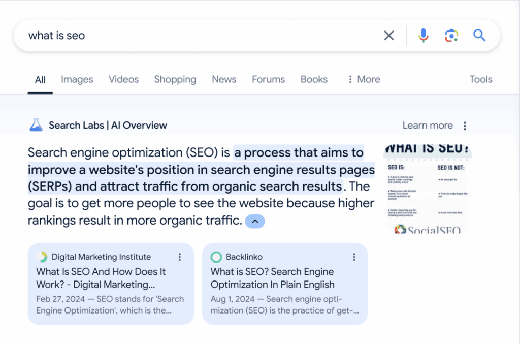AI overviews Google