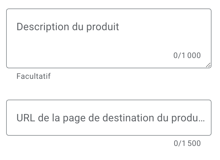 informations complémentaires pour ajouter un produit à sa fiche google