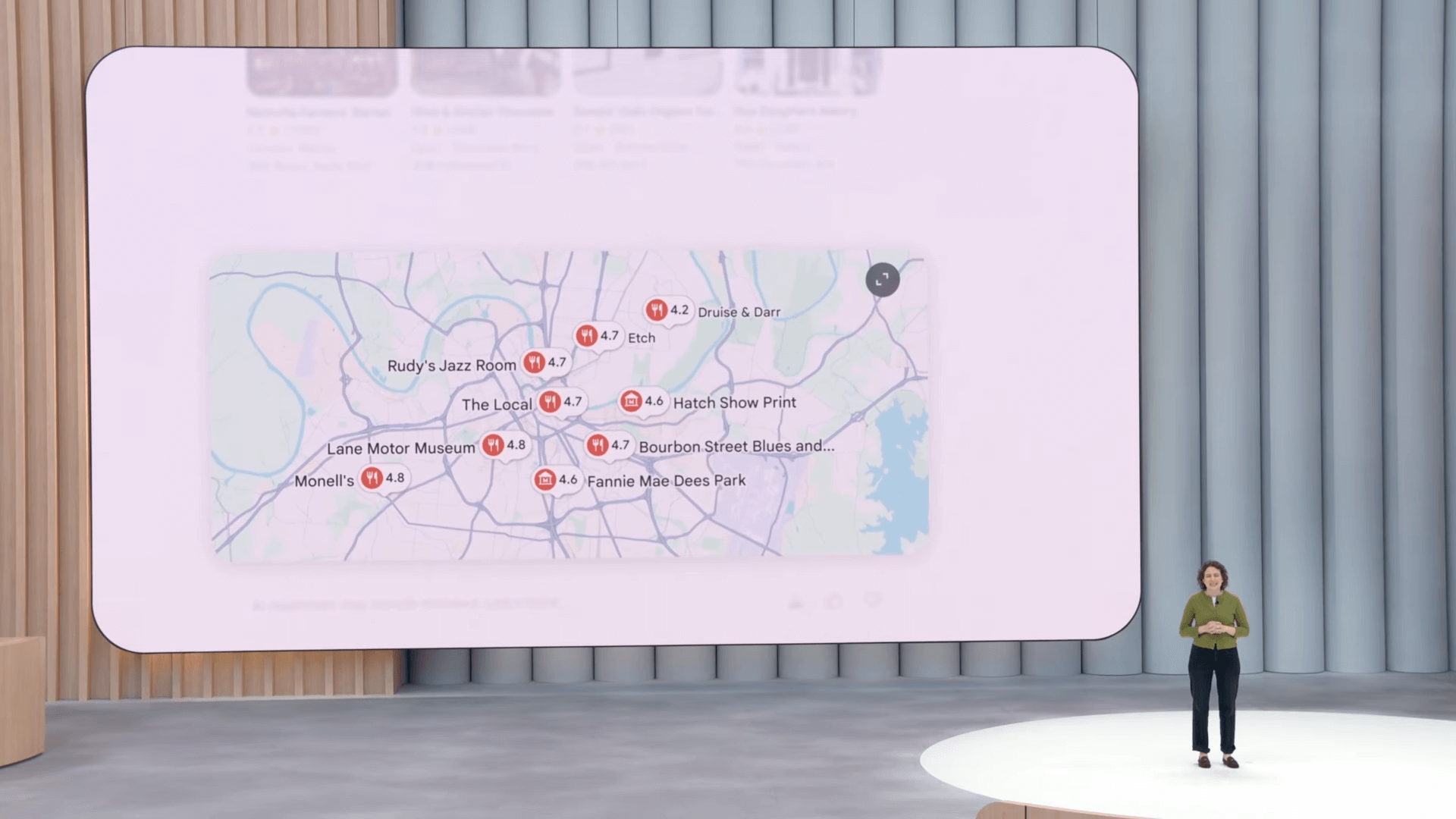 Google I/O 2025 AI Mode Search Results Map