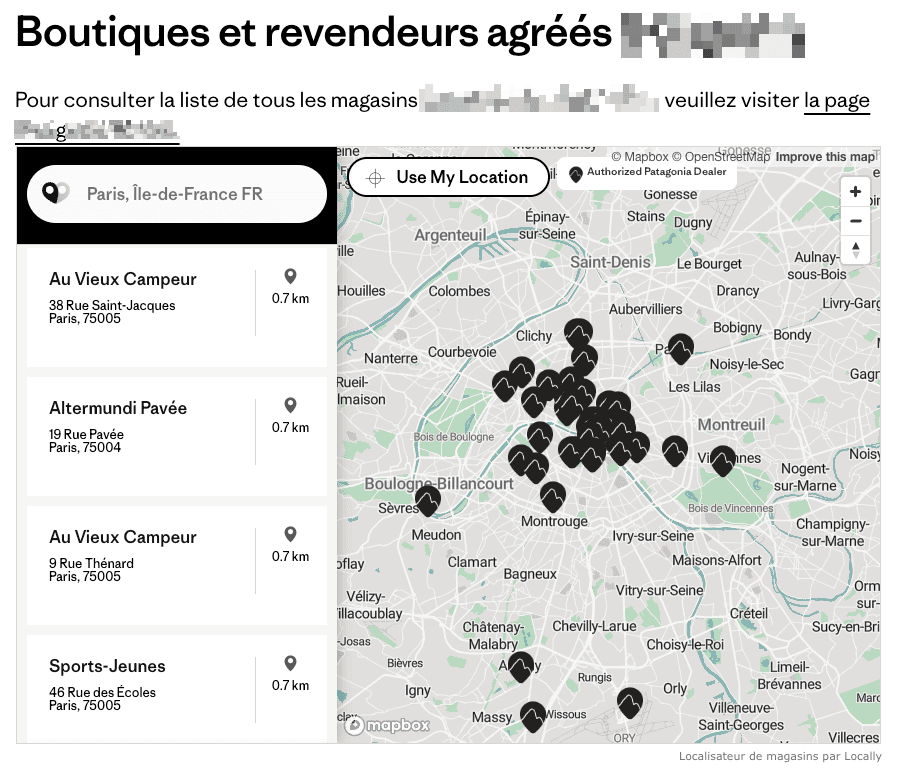exemple d'un dealer locator