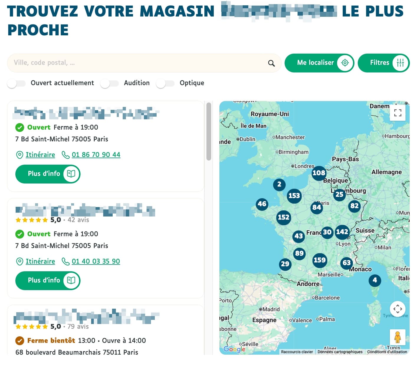 exemple d'un store locator