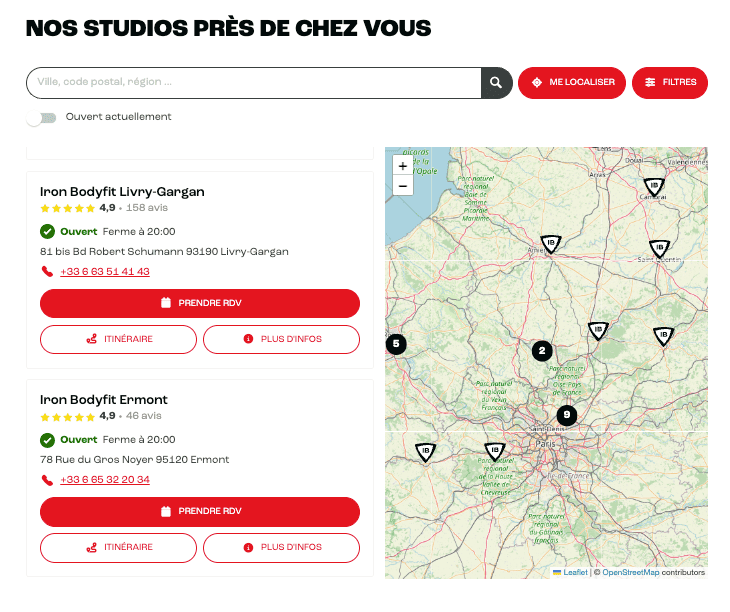 Store Locator avec une exp&eacute;rience utilisateur optimis&eacute;e et des filtres de recherche
