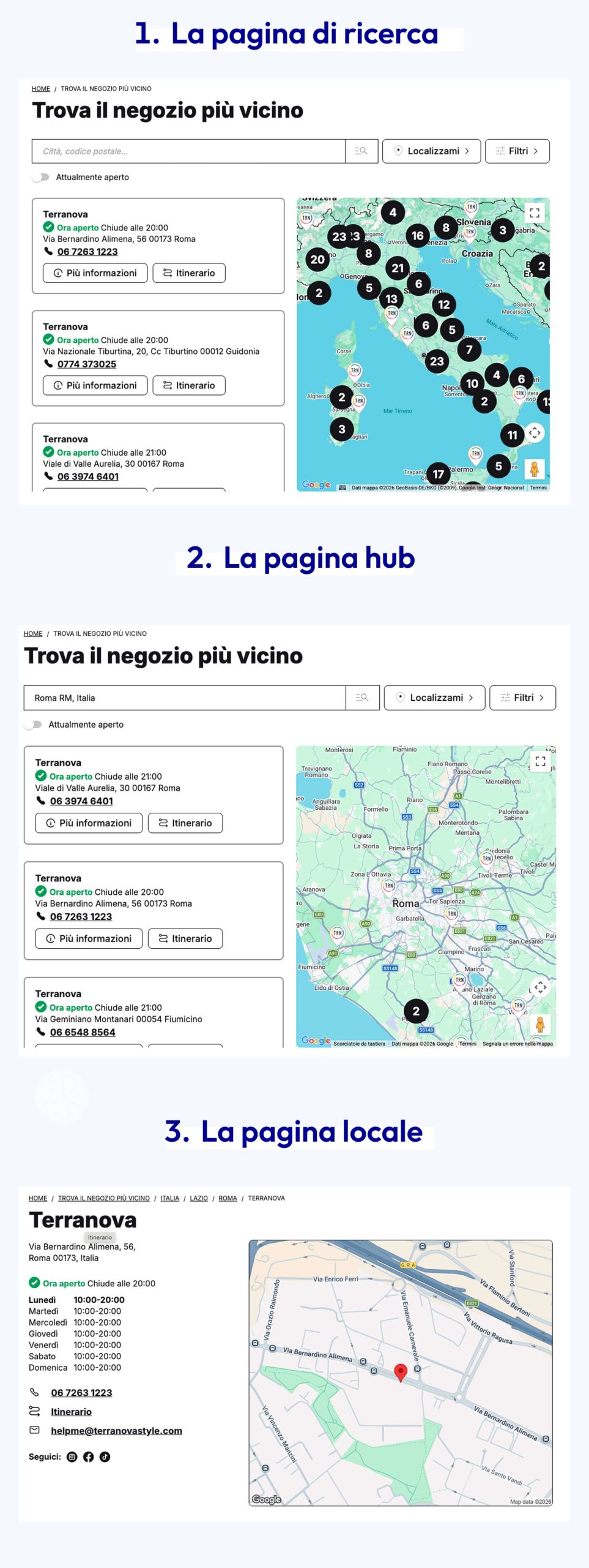 esempio di uno store locator