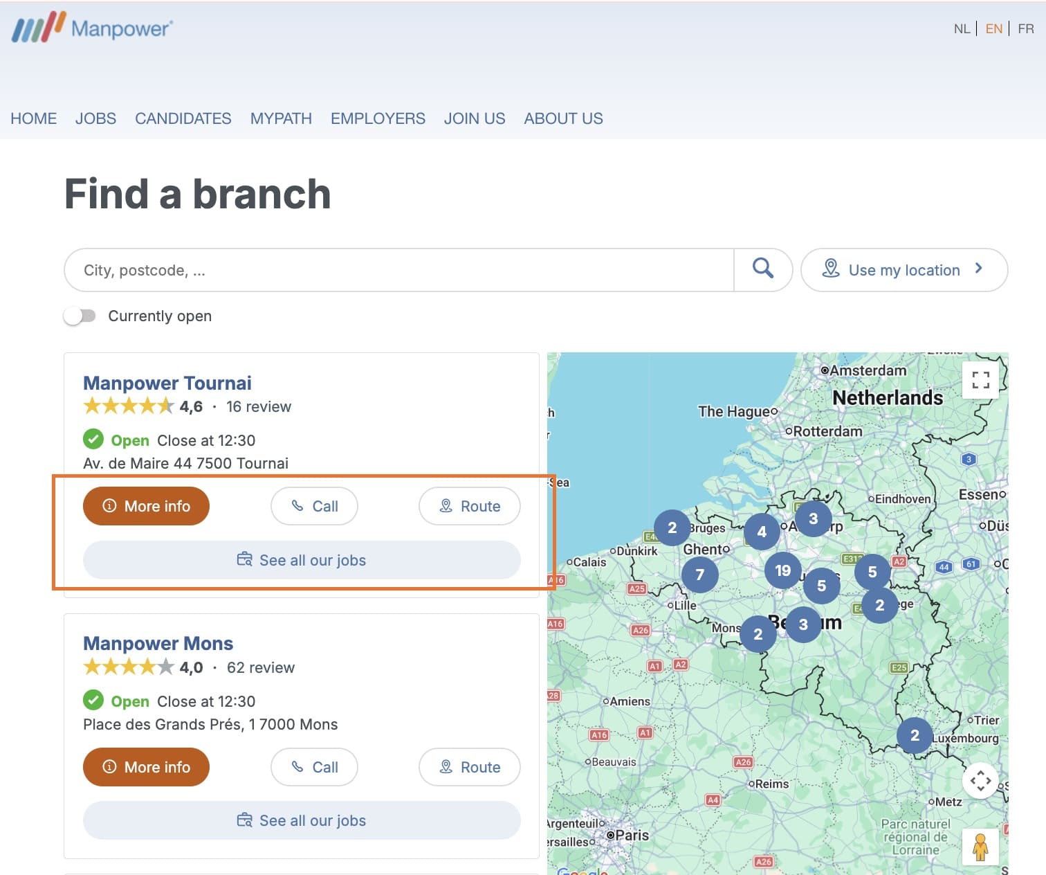 Store Locator with 3 CTA