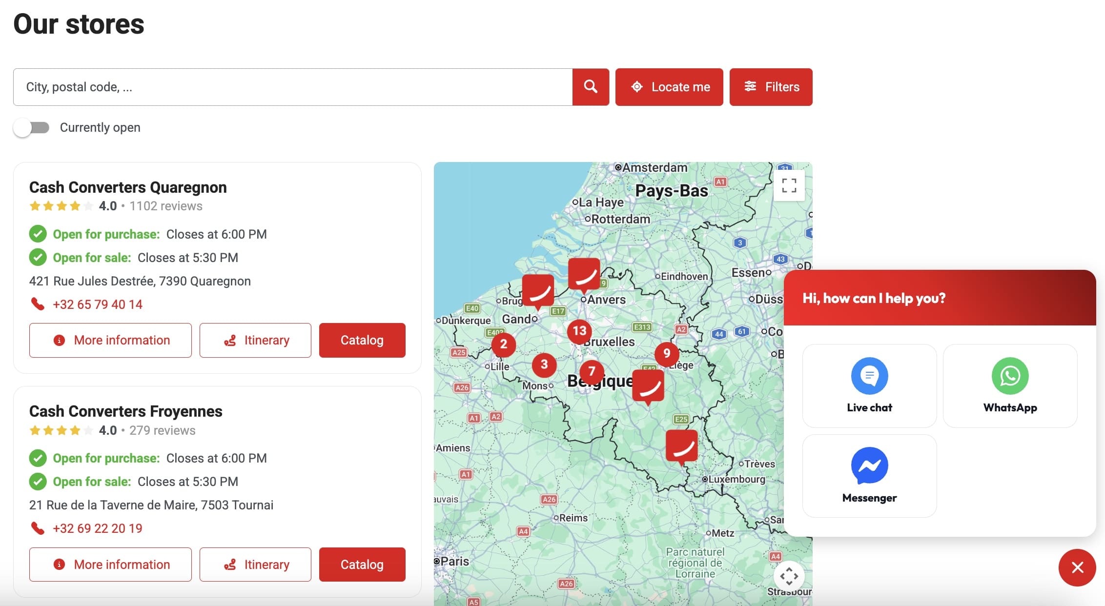 Chat Box Store Locator IA Helper