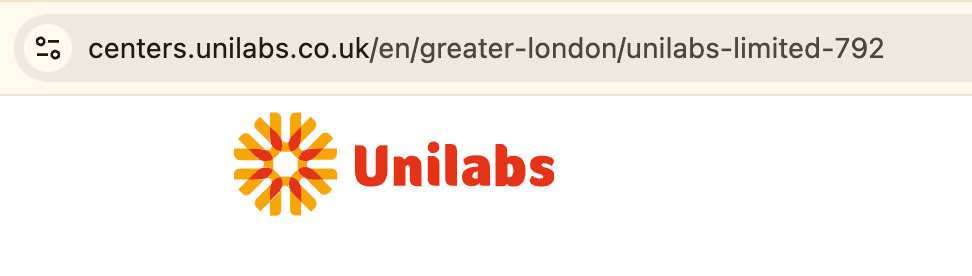 Example of a local page optimised URL